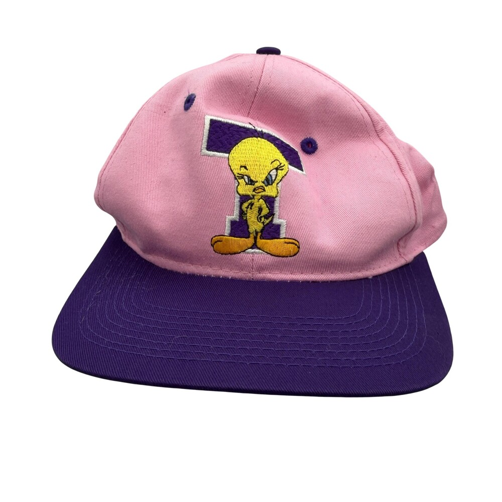 Vintage Fresh Caps Looney Tunes Tweety Hat Cap Snap Back Teens One Size Pink 90s